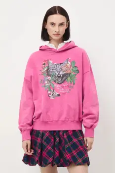 Medicine bluza culoarea roz, cu gluga, cu imprimeu imagine