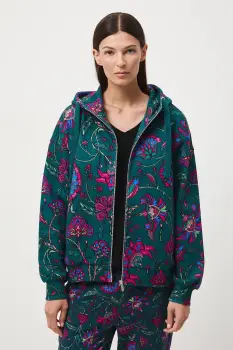 Medicine bluza culoarea turcoaz, cu gluga imagine