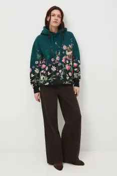 Medicine bluza culoarea verde, cu gluga, modelator imagine