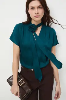 Medicine bluza culoarea verde, neted imagine