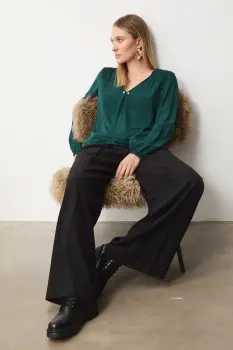 Medicine bluza culoarea verde, neted imagine