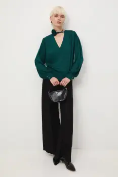 Medicine bluza culoarea verde, neted imagine