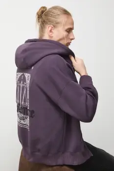 Medicine bluza culoarea violet, cu gluga, cu imprimeu imagine
