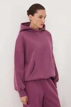 Medicine bluza culoarea violet, cu gluga, uni imagine