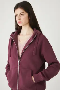 Medicine bluza culoarea violet, cu gluga, uni imagine