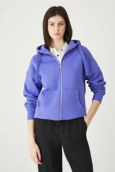 Medicine bluza culoarea violet, cu gluga, uni imagine