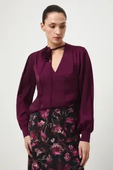 Medicine bluza culoarea violet, neted imagine
