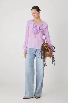 Medicine bluza culoarea violet, neted imagine