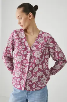 Medicine bluza din amestec de in culoarea roz, modelator imagine