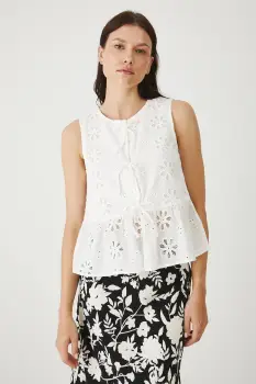 Medicine bluza din bumbac culoarea alb, in modele florale imagine