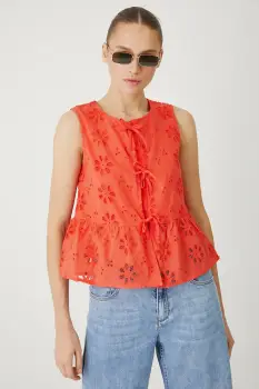 Medicine bluza din bumbac culoarea portocaliu, in modele florale imagine