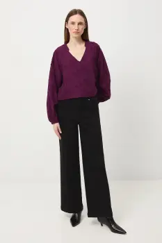 Medicine bluza din bumbac culoarea violet, cu imprimeu imagine