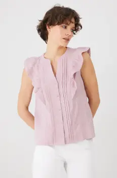 Medicine bluza din bumbac femei, culoarea roz, neted imagine