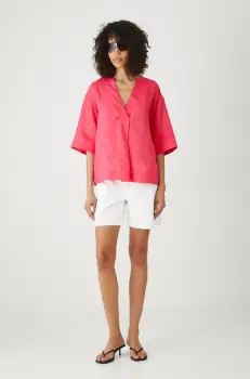 Medicine bluza din in culoarea portocaliu, neted imagine