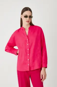 Medicine bluza din in culoarea portocaliu, neted imagine