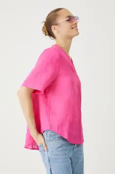 Medicine bluza din in culoarea roz, neted imagine