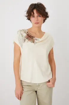 Medicine bluza femei, culoarea alb, cu imprimeu imagine