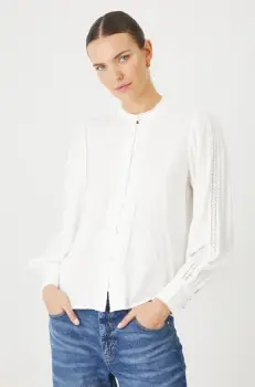 Medicine bluza femei, culoarea alb, neted imagine