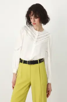 Medicine bluza femei, culoarea alb, neted imagine