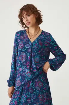 Medicine bluza femei, culoarea albastru marin, modelator imagine