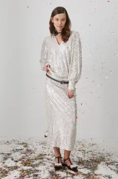 Medicine bluza femei, culoarea bej, cu imprimeu imagine