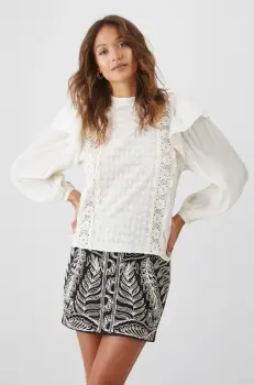 Medicine bluza femei, culoarea bej, cu imprimeu imagine