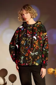 Medicine bluza femei, culoarea negru, cu gluga, modelator imagine