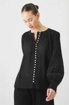 Medicine bluza femei, culoarea negru, neted imagine