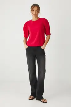 Medicine bluza femei, culoarea rosu, neted imagine