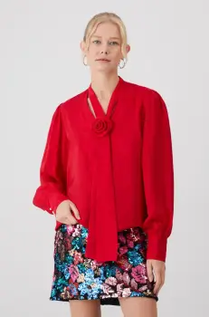 Medicine bluza femei, culoarea rosu, neted imagine