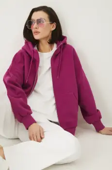 Medicine bluza femei, culoarea roz, cu gluga, neted imagine