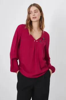 Medicine bluza femei, culoarea roz, neted imagine