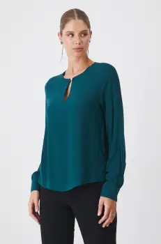 Medicine bluza femei, culoarea turcoaz, neted imagine