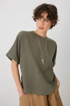 Medicine bluza femei, culoarea verde, neted imagine