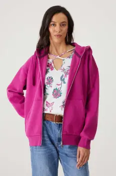 Medicine bluza femei, culoarea violet, cu gluga, neted imagine