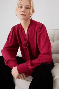 Medicine bluza femei, culoarea violet, neted imagine