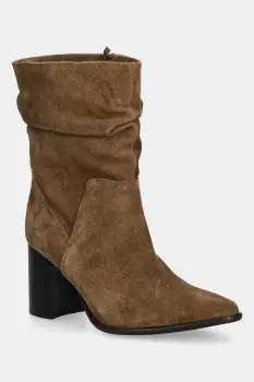 Medicine botine culoarea maro, cu toc drept imagine