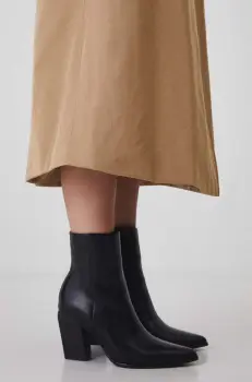 Medicine botine femei, culoarea negru, cu toc drept imagine