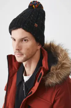 Medicine caciula barbati, culoarea negru, din tricot gros imagine