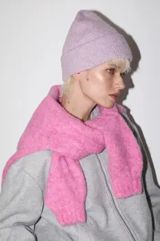 Medicine caciula din amestec de lana culoarea roz imagine