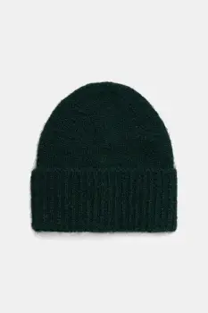 Medicine caciula din amestec de lana culoarea verde imagine