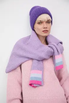 Medicine caciula din amestec de lana culoarea violet imagine