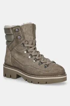 Medicine cizme de piele culoarea bej, cu platforma imagine