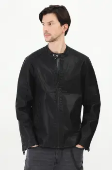 Medicine geaca biker barbati, culoarea negru, de tranzitie imagine