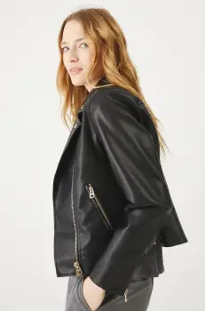 Medicine geaca biker culoarea negru, de tranzitie imagine