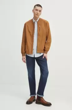 Medicine geaca bomber barbati, culoarea maro, de tranzitie imagine