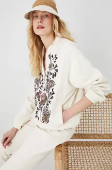 Medicine geaca bomber femei, culoarea bej, de tranzitie, oversize imagine