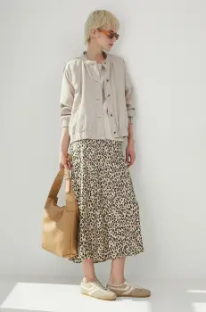 Medicine geaca bomber femei, culoarea bej, de tranzitie, oversize imagine