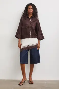 Medicine geaca bomber pentru femei, din in imagine