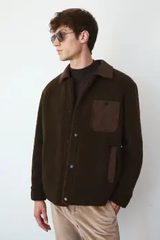 Medicine geaca cu aspect de camasa culoarea maro, de tranzitie imagine